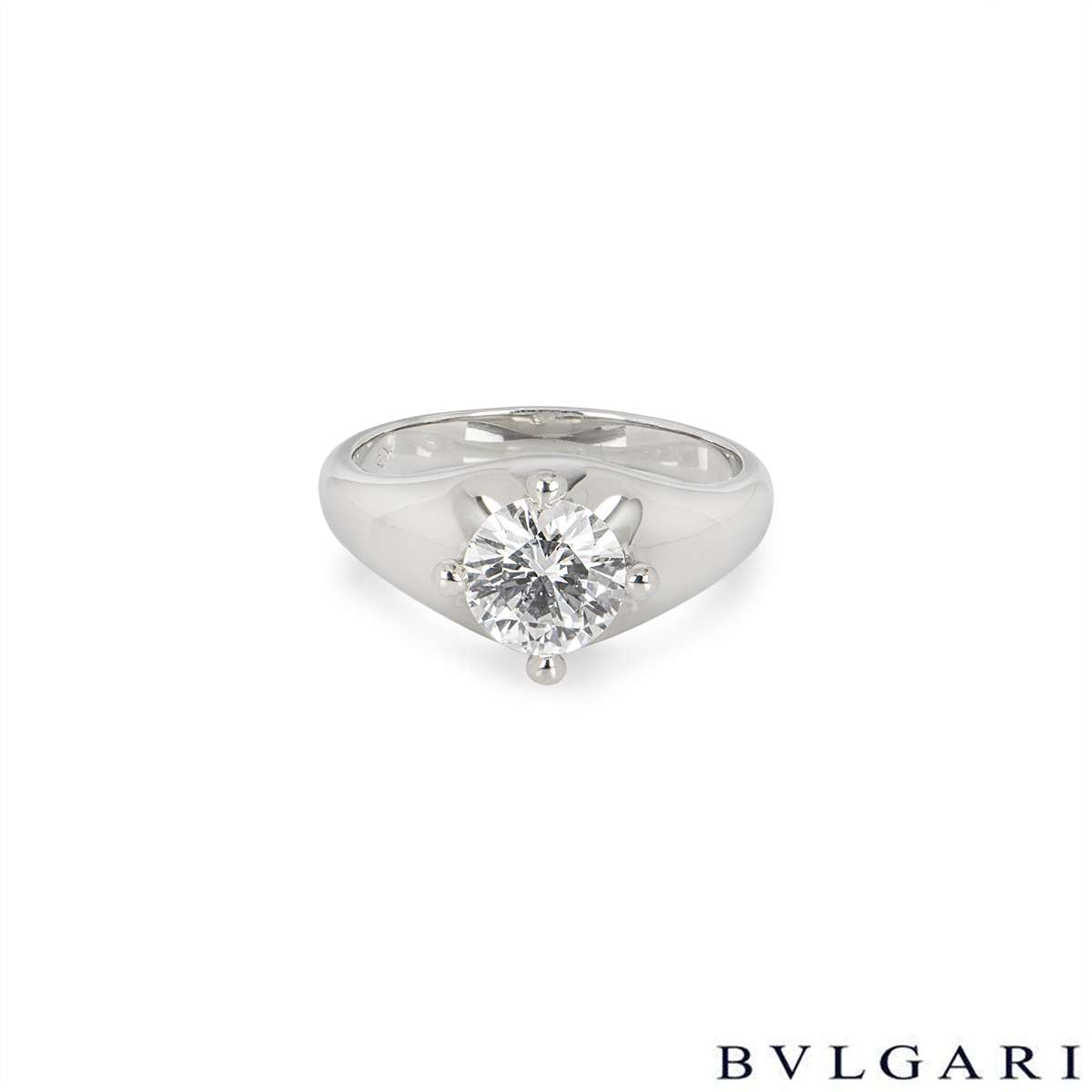 Bvlgari Platinum Diamond Corona Ring 1.11ct F/VVS1 | Rich Diamonds